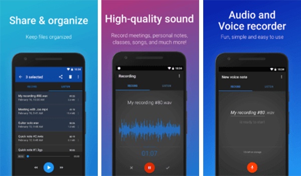 تطبيق Easy Voice Recorder واحد من افضل تطبيقات تسجيل الصوت