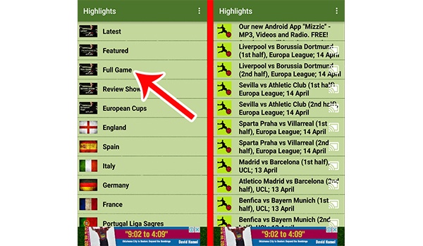 عرض مباريات كاملة من خلال تطبيق FootyLight