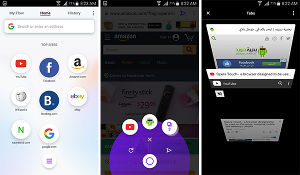 تعرف على اهم مزايا متصفح اوبرا الجديد Opera Touch | بحرية درويد
