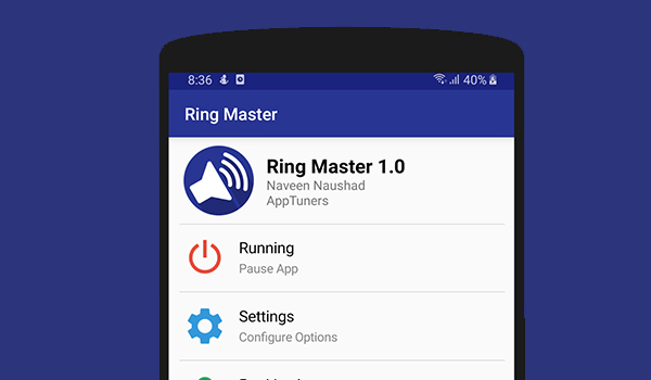 تطبيق Ring Master لزيادة نغمة رنين الجوال بشكل تدريجي