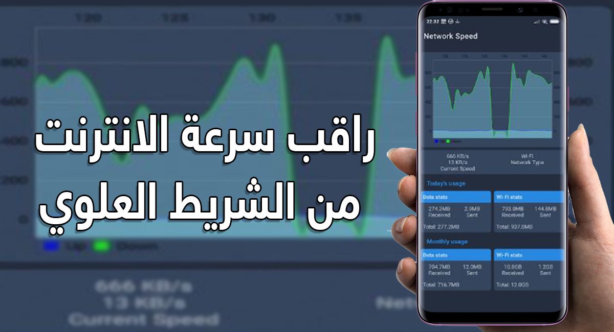 تطبيق Net Speed Indicator لمعرفة سرعة الانترنت من الشريط العلوي | بحرية درويد