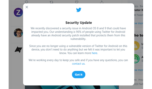 وأخيراً أغلاق ثغرة تويتر الأمنية التى أكتشفت منذ 22 شهر !!